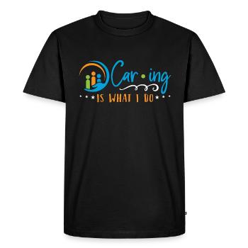 S’occuper des aidants est ce que je fais Soignant Soignant - T-shirt Premium bio Homme - noir - Devant - Nico (187cm)