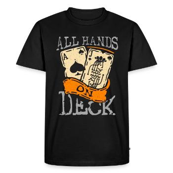 Le blackjack classique All Hands On Deck aime le jeu - T-shirt Premium bio Homme - noir - Devant - Nico (187cm)