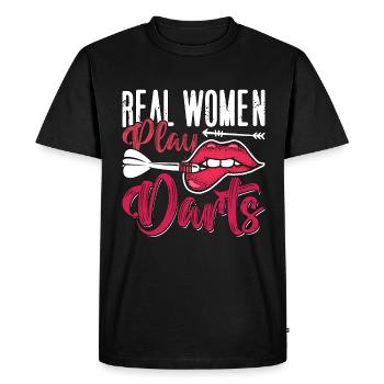 Darts Real Women Play Darts Bullseye Dart Player - T-shirt Premium bio Homme - noir - Devant - Nico (187cm)