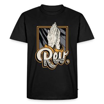 Clergy Rev. Religious Loves Preaching Clergyman - Men's Premium Organic T-Shirt - black - Front - Nico (187cm)