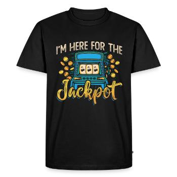 Slots Machine I'm Here For The Jackpot Lucky Slots - Men's Premium Organic T-Shirt - black - Front - Nico (187cm)