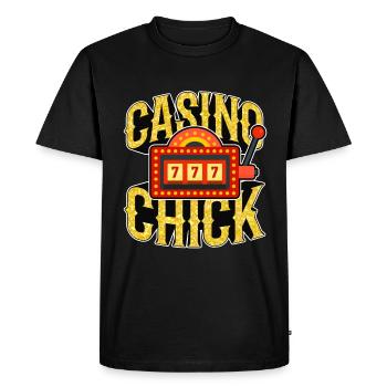 Slots Machine Casino Chick Gambling Lucky Slots - Men's Premium Organic T-Shirt - black - Front - Nico (187cm)