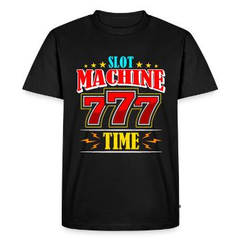 Slots Machine Time Gambling Loves Casino Gambler - Men's Premium Organic T-Shirt - black - Front - Nico (187cm)