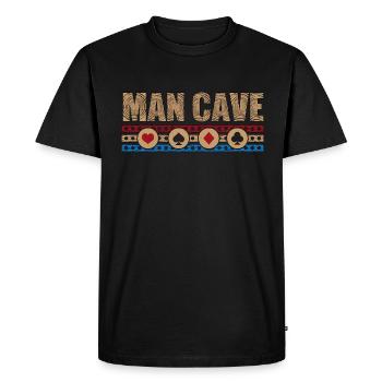 Cribbage Man Cave Loves Board Game Tournament - Men's Premium Organic T-Shirt - black - Front - Nico (187cm)