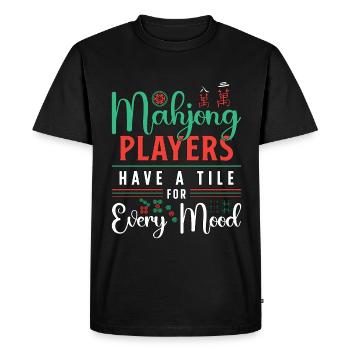 Les joueurs de Mahjong ont une tuile pour chaque jeu de société - T-shirt Premium bio Homme - noir - Devant - Nico (187cm)