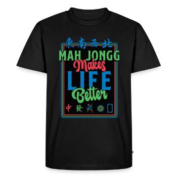 Mah Jongg rend la vie meilleure Aime le Mahjong chinois - T-shirt Premium bio Homme - noir - Devant - Nico (187cm)