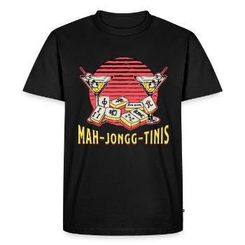 Mahjong Mah-Jongg-Tinis aime les tuiles de jeux de société - T-shirt Premium bio Homme - noir - Devant - Nico (187cm)