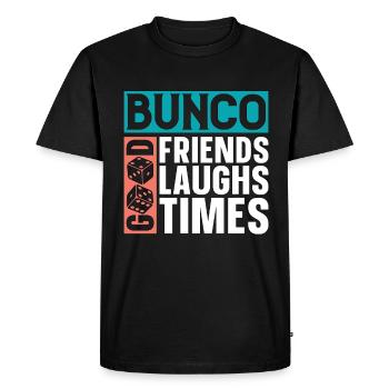 Bunco Good Friends Good Laughs Good Party Game - Men's Premium Organic T-Shirt - black - Front - Nico (187cm)