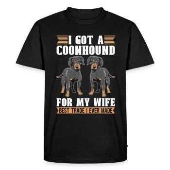 Chasse au raton laveur J’ai un Coonhound pour Coon Hunter - T-shirt Premium bio Homme - noir - Devant - Nico (187cm)