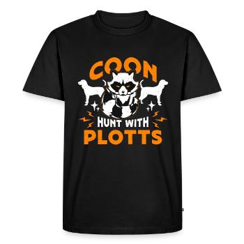 Chasse au coon de chasse au raton laveur avec parcelles chien de chasse - T-shirt Premium bio Homme - noir - Devant - Nico (187cm)