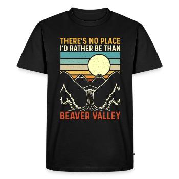 Barrage de castor Il n’y a pas d’endroit où je préférerais Castor sauvage - T-shirt Premium bio Homme - noir - Devant - Nico (187cm)