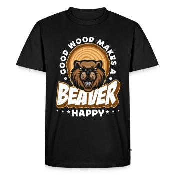 Le barrage de castors Le bon bois rend un castor heureux rongeurs - T-shirt Premium bio Homme - noir - Devant - Nico (187cm)