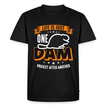 La vie du barrage Beaver n’est qu’un projet de barrage Rongeurs - T-shirt Premium bio Homme - noir - Devant - Nico (187cm)