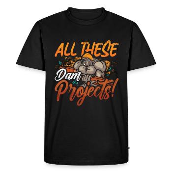 Beaver Dam Tous ces projets de barrage Rongeurs - T-shirt Premium bio Homme - noir - Devant - Nico (187cm)
