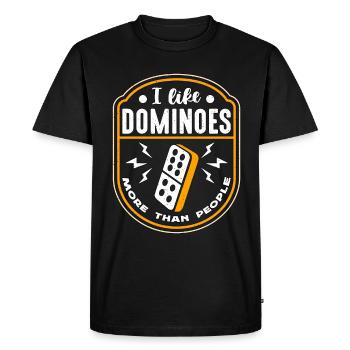 Dominos J’aime les dominos plus que les gens qui jouent - T-shirt Premium bio Homme - noir - Devant - Nico (187cm)