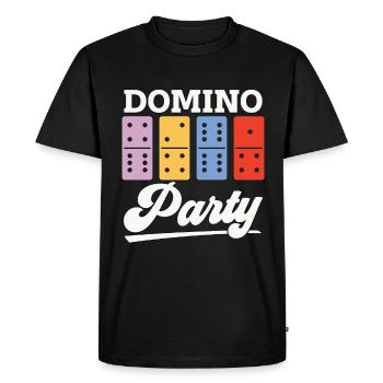Dominoes Domino Party Loves Board Game Gambling - Men's Premium Organic T-Shirt - black - Front - Nico (187cm)