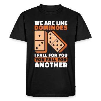 Dominoes We Are Like Dominoes Board Game Lover - Men's Premium Organic T-Shirt - black - Front - Nico (187cm)