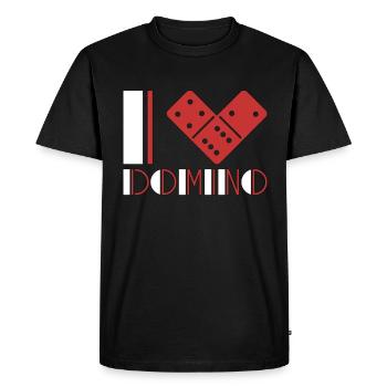 Dominoes I Love Domino Board Game Family Game - Men's Premium Organic T-Shirt - black - Front - Nico (187cm)
