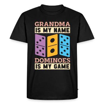 Dominos Grand-mère est mon nom Dominoes est le jeu - T-shirt Premium bio Homme - noir - Devant - Nico (187cm)