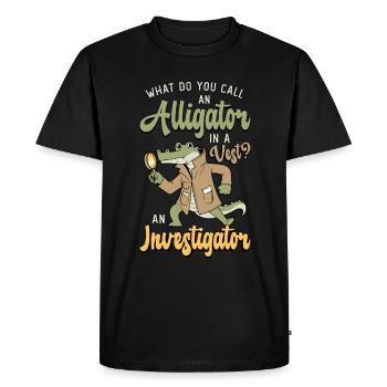 Chasse aux alligators Qu’appelez-vous la chasse au gator - T-shirt Premium bio Homme - noir - Devant - Nico (187cm)