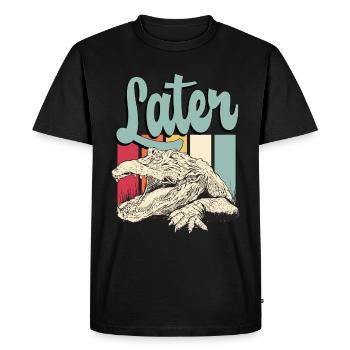 Chasse à l’alligator plus tard Retro Crocodile Hunting - T-shirt Premium bio Homme - noir - Devant - Nico (187cm)