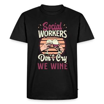Social Service Social Workers Don't Cry Socialist - Men's Premium Organic T-Shirt - black - Front - Nico (187cm)