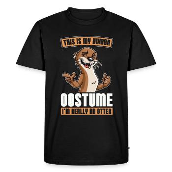 Loutre C’est mon costume humain Je suis amoureux des animaux - T-shirt Premium bio Homme - noir - Devant - Nico (187cm)