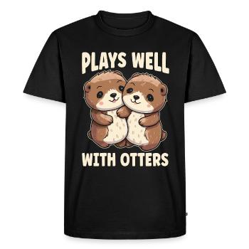 La loutre joue bien avec les loutres Éleveur amoureux des animaux - T-shirt Premium bio Homme - noir - Devant - Nico (187cm)