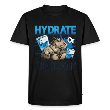 Capybara Hydrate Or Diedrate Rodent Capybara Lover - Men's Premium Organic T-Shirt - black - Front - Nico (187cm)
