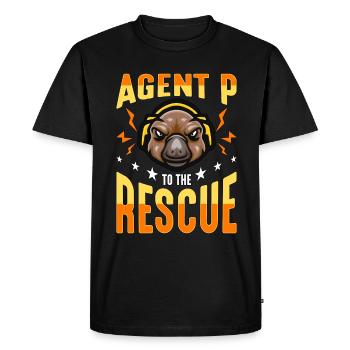 L’ornithorynque Agent P à la rescousse de la faune australienne - T-shirt Premium bio Homme - noir - Devant - Nico (187cm)