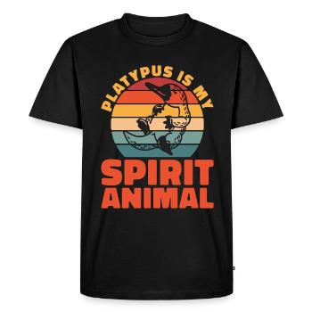 Ornithorynque est mon Animal Rétro Animal Lover - T-shirt Premium bio Homme - noir - Devant - Nico (187cm)