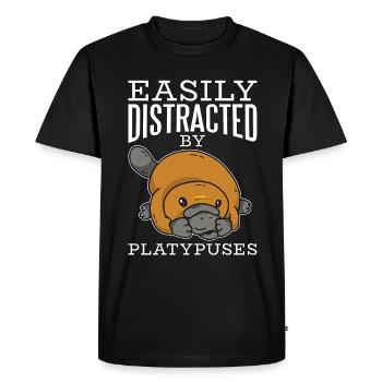 Ornithorynque facilement distrait par les ornithorynques - T-shirt Premium bio Homme - noir - Devant - Nico (187cm)