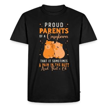Capybara Proud Parent Of A Large Rodent Animals - Men's Premium Organic T-Shirt - black - Front - Nico (187cm)