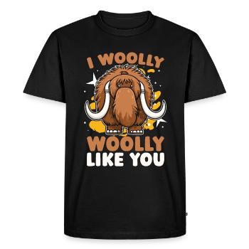 Woolly Mammoth I Woolly Woolly Like You Elephant - Men's Premium Organic T-Shirt - black - Front - Nico (187cm)