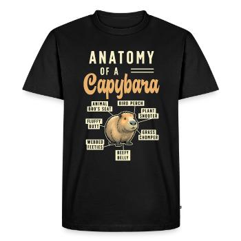 Anatomie du capybara d’un animal du zoo de rongeurs capybara - T-shirt Premium bio Homme - noir - Devant - Nico (187cm)