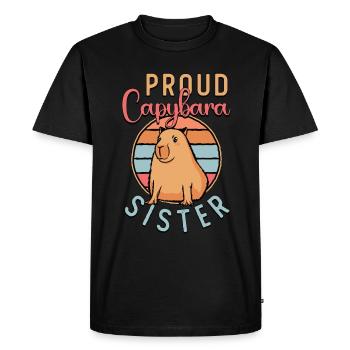 Capybara Fier Capybara Soeur Rétro Grand Rongeur - T-shirt Premium bio Homme - noir - Devant - Nico (187cm)