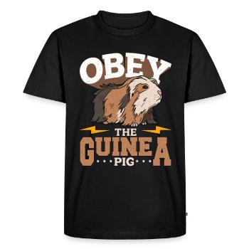 Cochon d’Inde Obéir à l’amoureux des animaux du cochon d’Inde Cavy - T-shirt Premium bio Homme - noir - Devant - Nico (187cm)