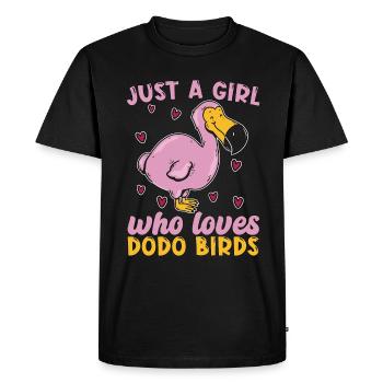 Dodo Bird juste une fille qui aime les oiseaux incapables de voler - T-shirt Premium bio Homme - noir - Devant - Nico (187cm)