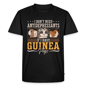 Cochon d’Inde Je n’ai pas besoin d’antidépresseurs Hamster - T-shirt Premium bio Homme - noir - Devant - Nico (187cm)