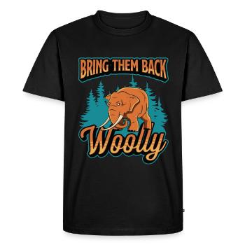 Woolly Mammoth Bring Them Back Woolly Stone Age - Men's Premium Organic T-Shirt - black - Front - Nico (187cm)