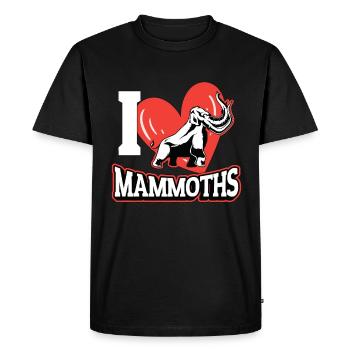 Mammouth laineux J’aime les mammouths Animaux préhistoriques - T-shirt Premium bio Homme - noir - Devant - Nico (187cm)