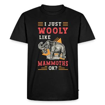 Woolly Mammoth I Just Wooly Like Mammoths Elephant - Men's Premium Organic T-Shirt - black - Front - Nico (187cm)