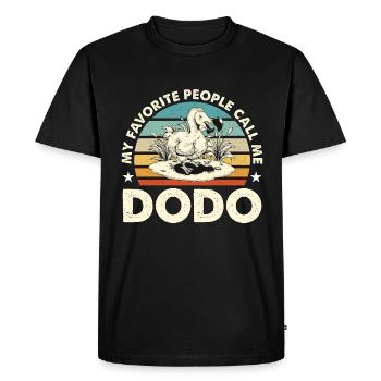 Dodo Bird My Favorite People Call Retro Flightless - Men's Premium Organic T-Shirt - black - Front - Nico (187cm)