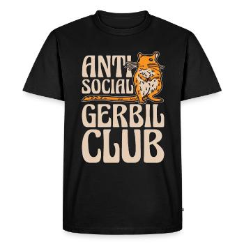 Gerbille Anti Social Gerbil Club Gerbillinae Rongeur - T-shirt Premium bio Homme - noir - Devant - Nico (187cm)