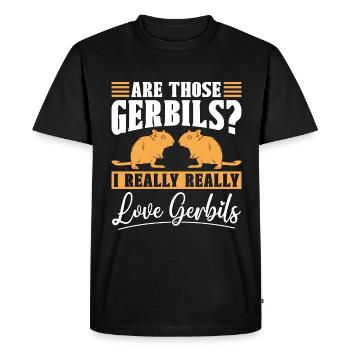 Les gerbilles sont ces gerbilles que j’ai vraiment vraiment animaux - T-shirt Premium bio Homme - noir - Devant - Nico (187cm)
