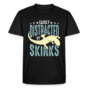 Skinks Easily Distracted By Skinks Reptile Owner - Men's Premium Organic T-Shirt - black - Front - Nico (187cm)