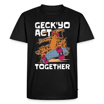 Leopard Gecko 'Yo Act Together Reptile Animals - Men's Premium Organic T-Shirt - black - Front - Nico (187cm)