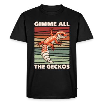 Gecko léopard Gimme Tous les Geckos Reptile Propriétaire - T-shirt Premium bio Homme - noir - Devant - Nico (187cm)