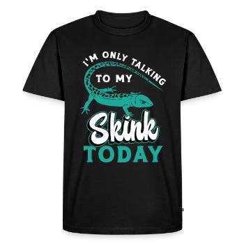 Scinques Je ne parle qu’à mon propriétaire de reptiles scinques - T-shirt Premium bio Homme - noir - Devant - Nico (187cm)