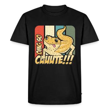 Dragon barbu OMG So Cuuuute Retro Lizard Lover - T-shirt Premium bio Homme - noir - Devant - Nico (187cm)